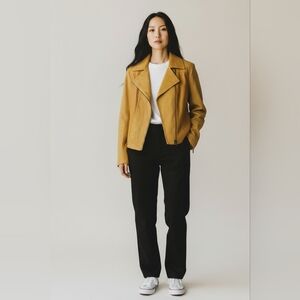 Laura Faux Suede Bright Mustard Yellow Jacket